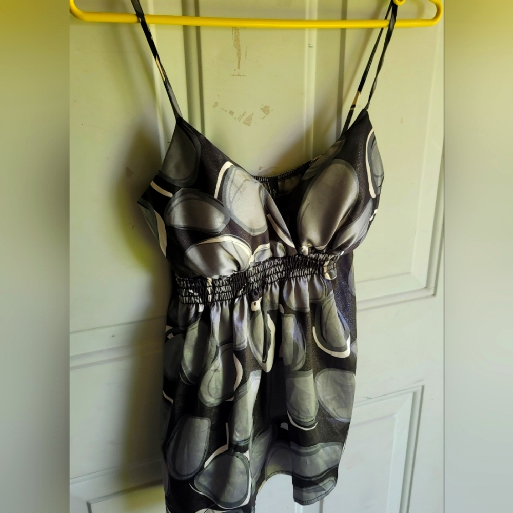 Molli And Mia Black and Gray Patterned Camisole